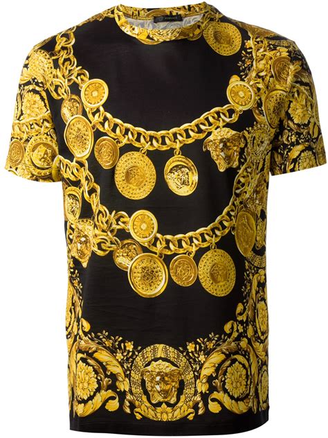 black and yellow versace shirt|versace t shirt price.